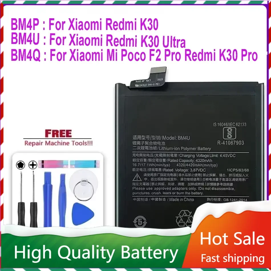 BM4P BM4U BM4Q Phone Battery for Xiaomi Redmi K30 Pro K30Pro Supreme Version Poco F2 Pro Batteries Bateria + Track Code