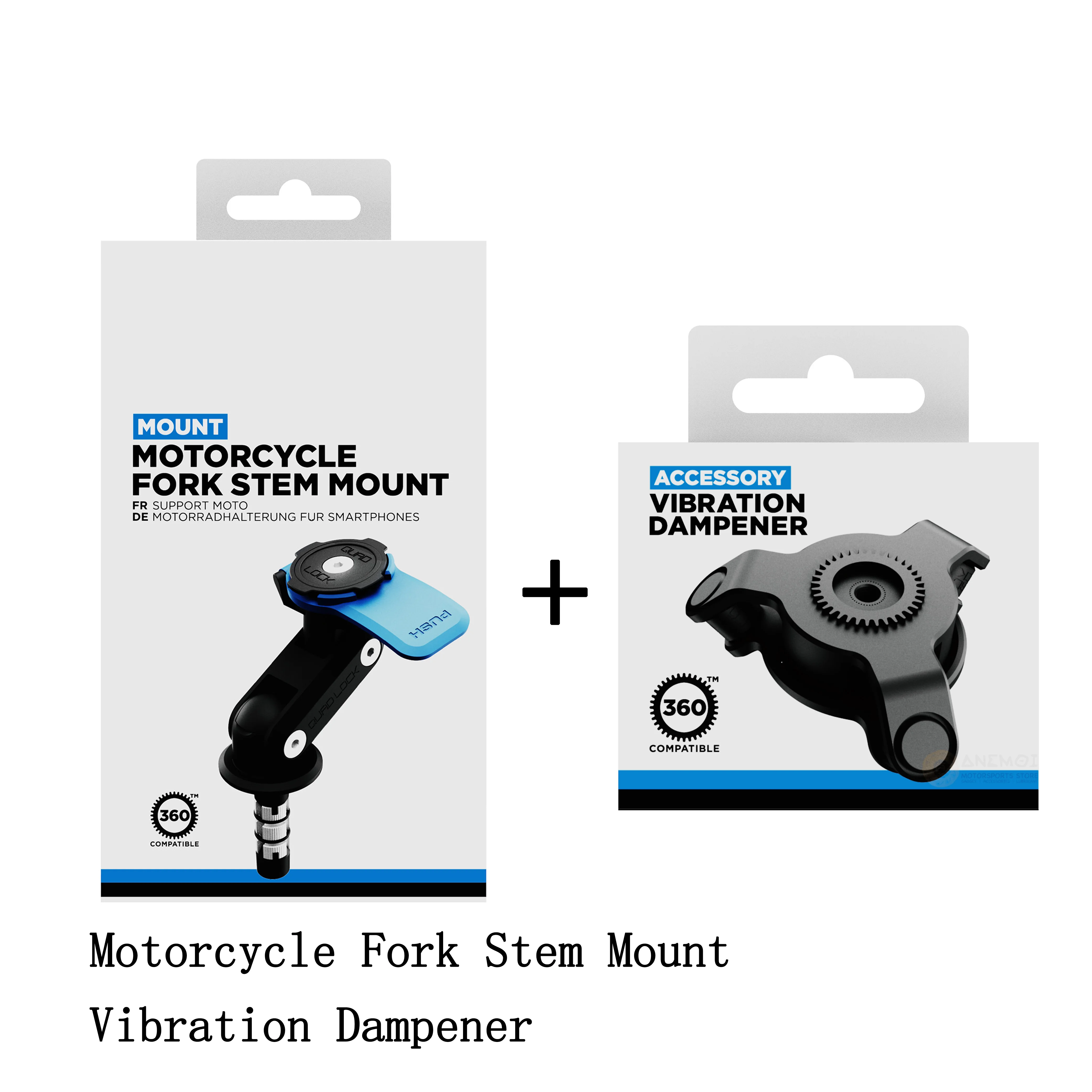 

Motorcycle Phone Mount Kit-Motorcycle Fork Stem Mount+Vibration Dampener