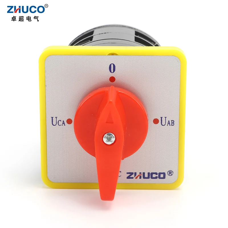 

ZHUCO LW5D-16/YH2.2 16A Voltmeter Conversion 4 Positions 2 Poles 8 Screws Rotary Selector Control Changeover Cam Switch