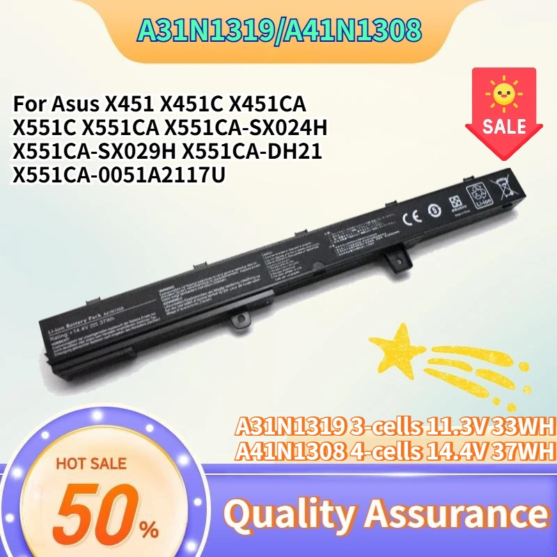 

A31N1319 A41N1308 A41 Battery for Asus X451 X451C X451CA X551C X551CA X551CA-SX024H X551CA-SX029H X551CA-DH21 X551CA-0051A2117U