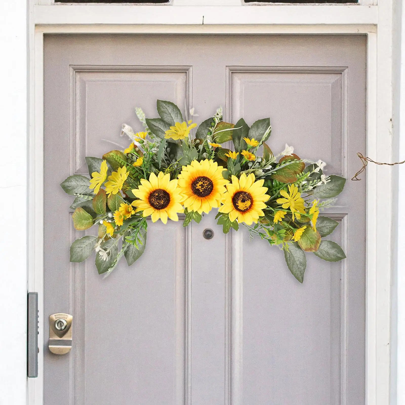 

Wedding Arch Flowers Sunflower Rustic Artificial Floral Swag for Festival Table Centerpiece Garden Indoor Outdoor Door Lintel