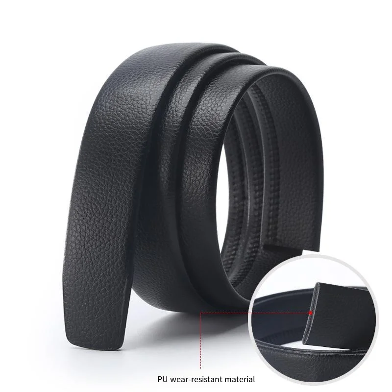 Black Men's Cow Belt,  Youth Leisure Business Belt,Can Be Used To Adjust The Size By Scissors (no belt buckle)