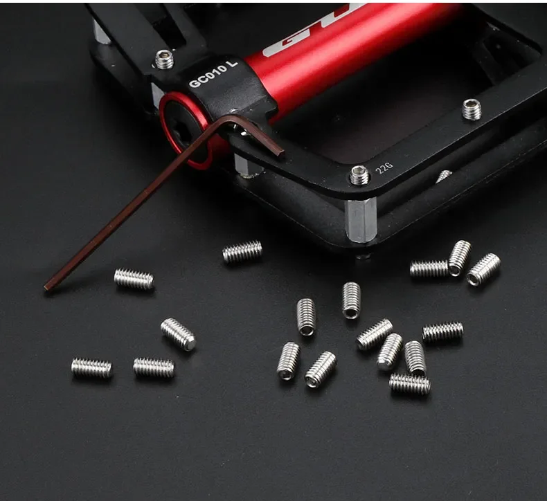 Fahrradpedal-Spikes, 25 Stück, Anti-Überspringen, Stahlbolzen, M4, Gewindeschrauben, Stiftnägel für Fahrradpedale, Fahrradzubehör – Detail 3