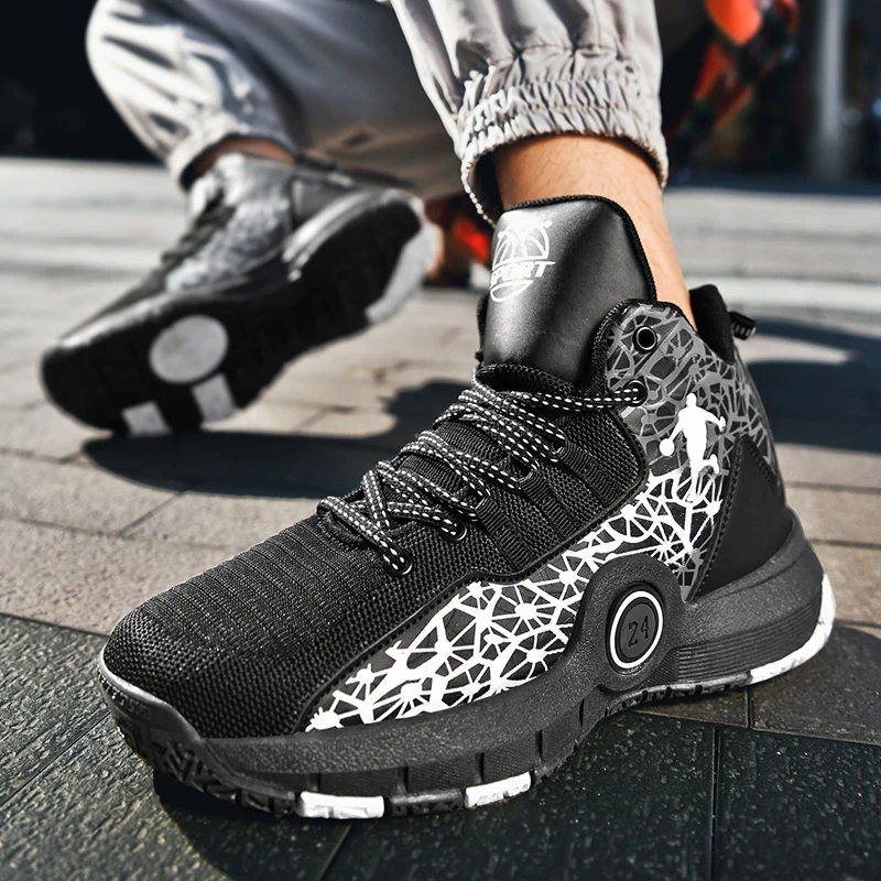 

Basketball Shoes Men Field Training Non-slip High-top Luxyry Design Mesh Breathable Sneakers Pro Original Basketball Boots