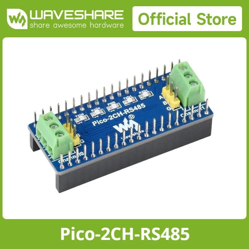 Waveshare 2-Channel RS485 Module for Raspberry Pi Pico, SP3485 Transceiver, UART To RS485