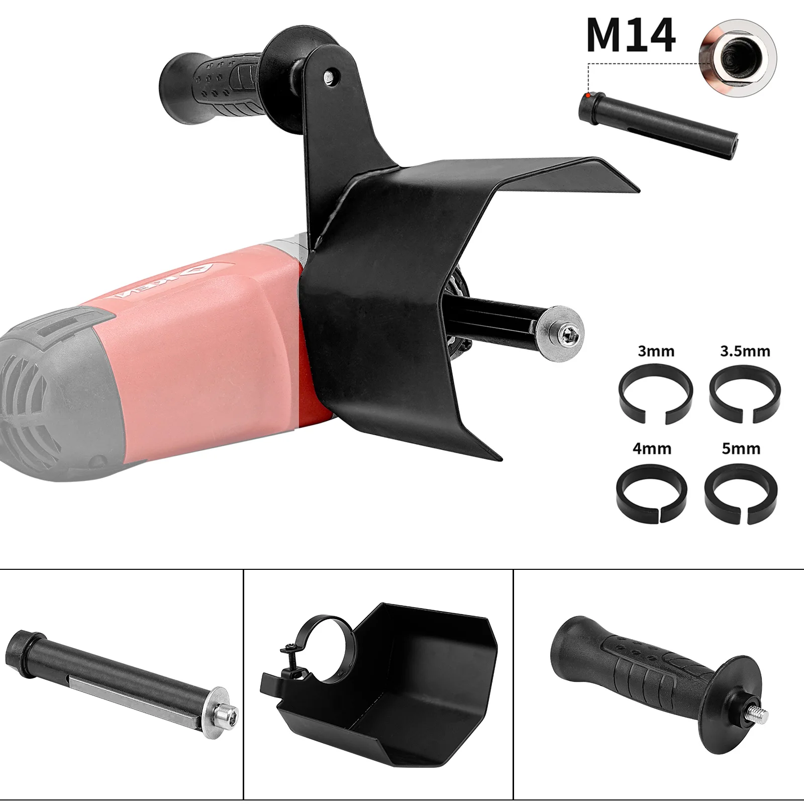 

M14 Handheld Polishing Machine Parts Angle Grinder Conversion Polishing Wheel Link Handle Adapts to 120x100x19mm Grinding Wheel