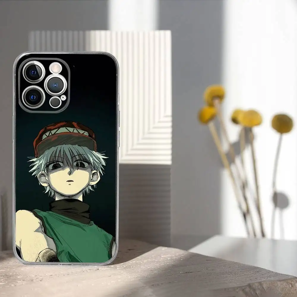 Etui na telefon K-Killua Z-Zoldyck do iPhone'a 17, 16, 15, 14, 13, 12, 11 Pro, Max, Plus, X, XS, XR, SE4, E Mini, przezroczyste, miękkie.