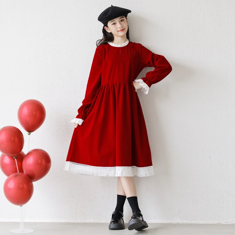 

Новое детское платье для девочек, рождественское платье принцессы с длинными рукавами, детская праздничная одежда на свадьбу, день рождения, новогодняя одежда, осень-зима