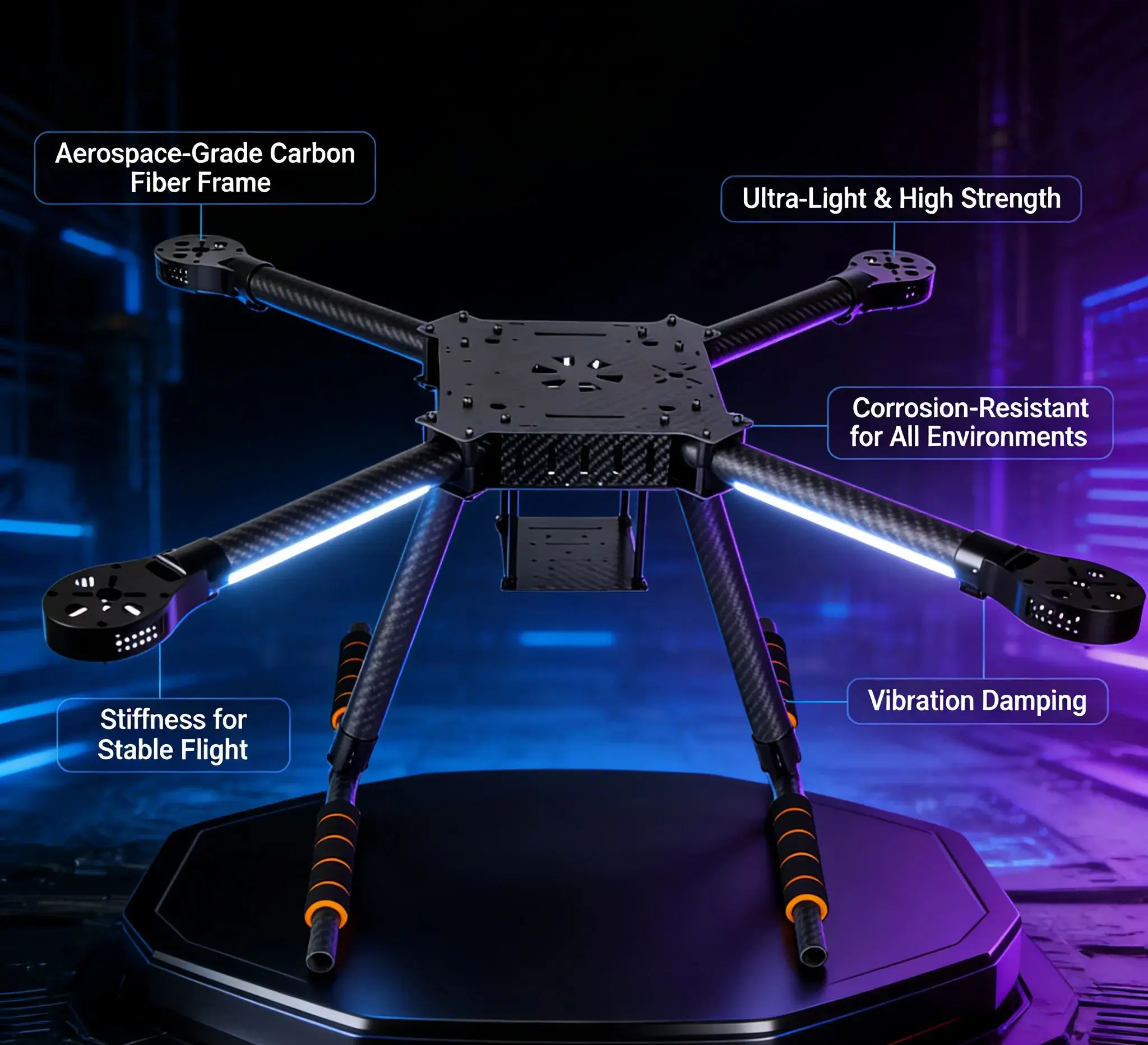 Full Carbon Fiber F550/F680mm Aircraft Frame Non-Folding ZD550 Four-Axis X8 Multi-Rotor Drone Structure Kit with 8 propller