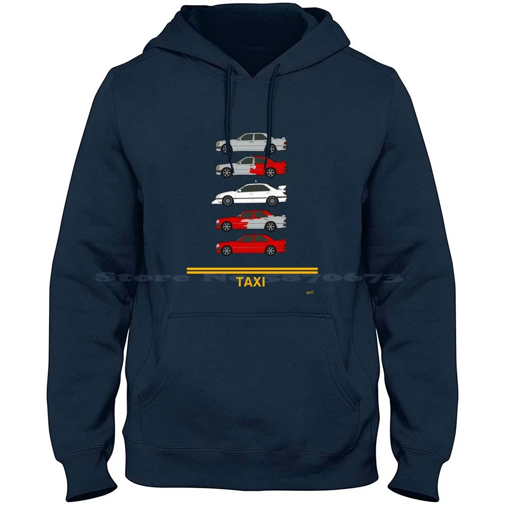 Taxi Film Car Collection 100% Cotton Hoodie Taxi French Film Film Cars 406 V6 500e 1998 Fan Art Car Art Car Illustrations