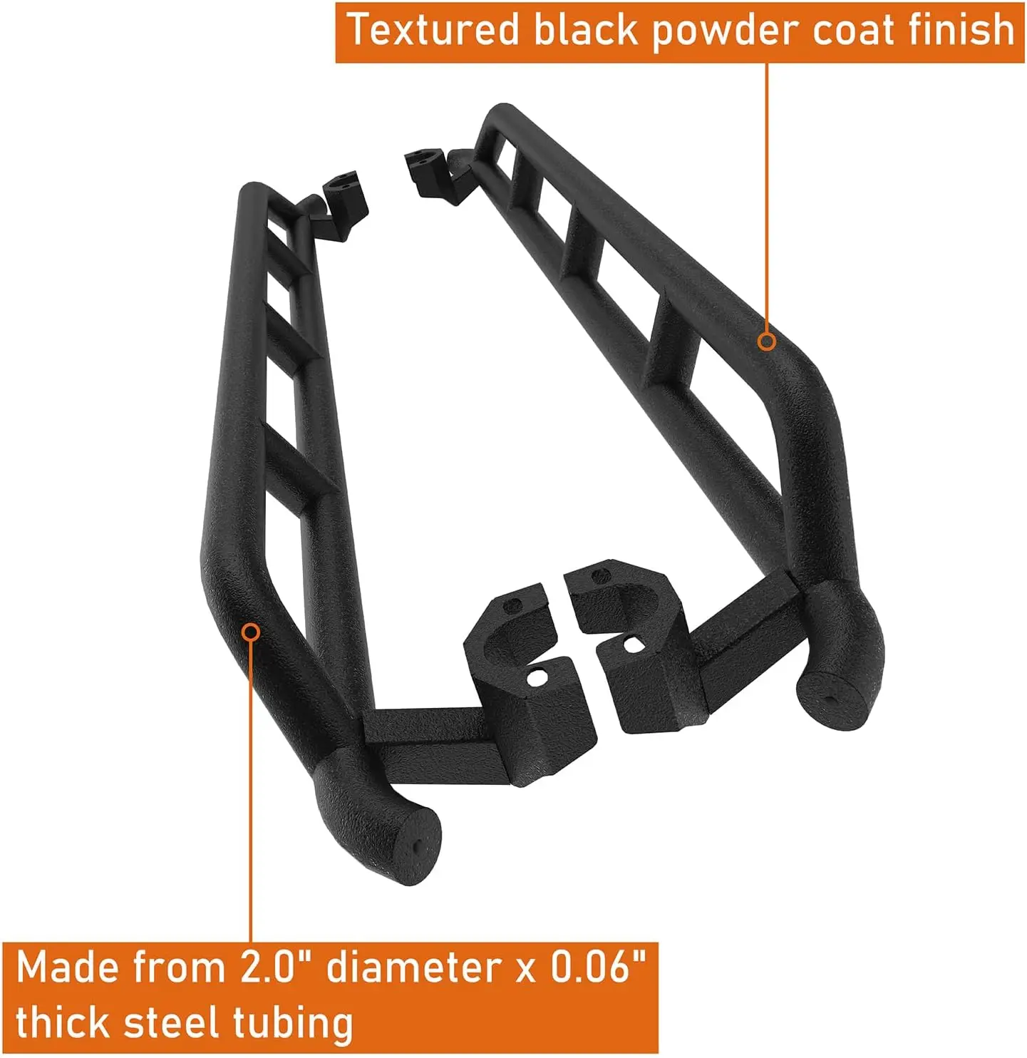 لوحات الجري Wrangler JK Rock Slider Nerf لـ 2007-2018 Jeep Wrangler JK غير محدودة 4 أبواب (زوج)