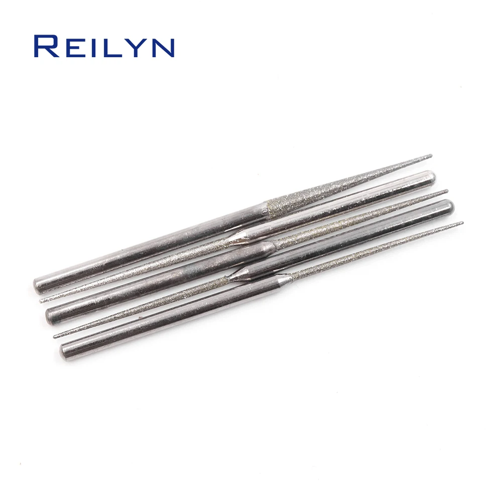 5pcs 150# Ultra-long Diamond Drilling Bits 3x70mmx30mm Diamond Grind Drill Burr Polish Grind Mounted Bit for Dremel Rotary Tool