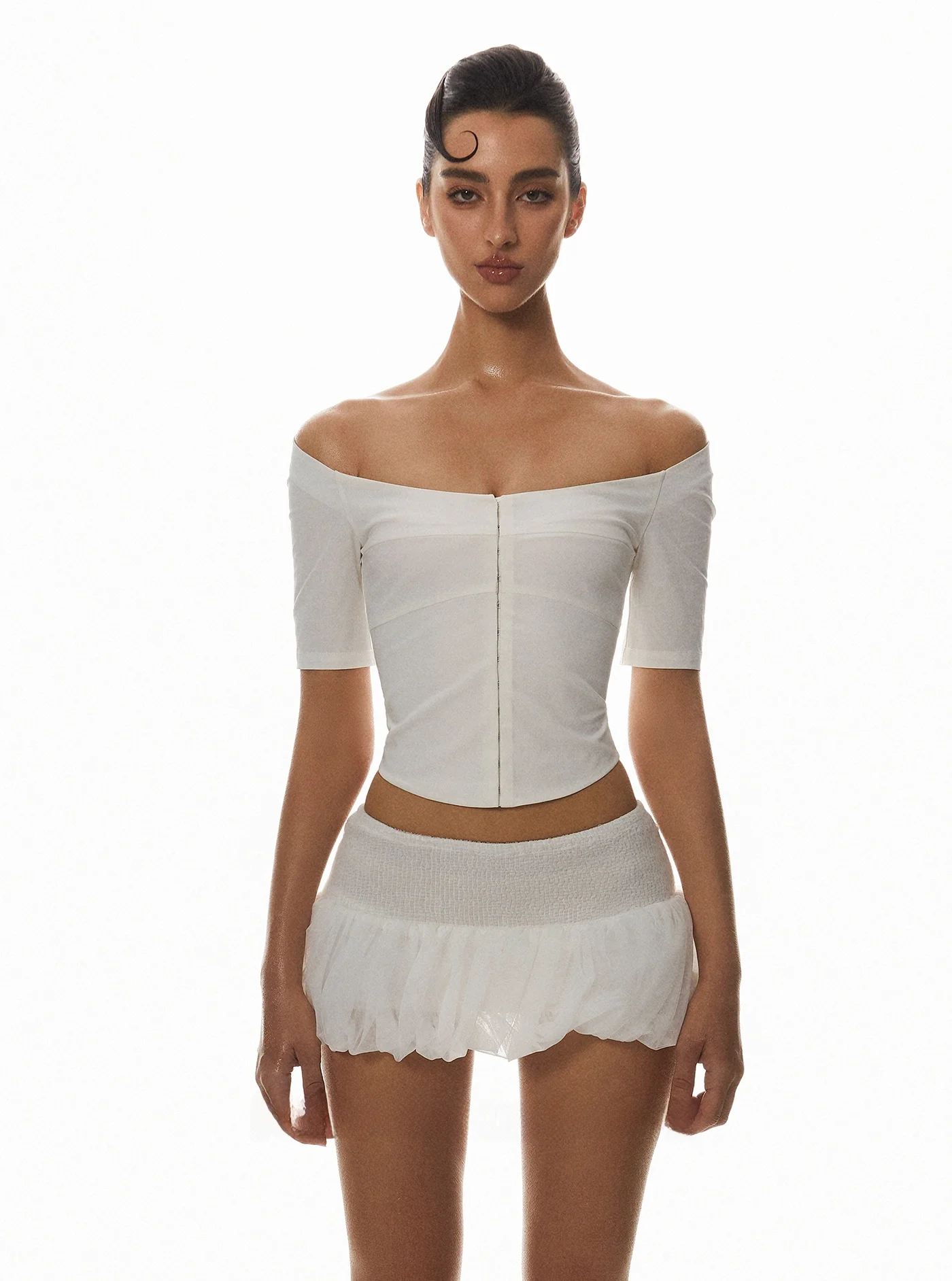 

Сексуальная белая футболка Pure Desire Lotus One oulder irt Simple Sle, новый летний топ, женская футболка из смеси хлопка ort Sve