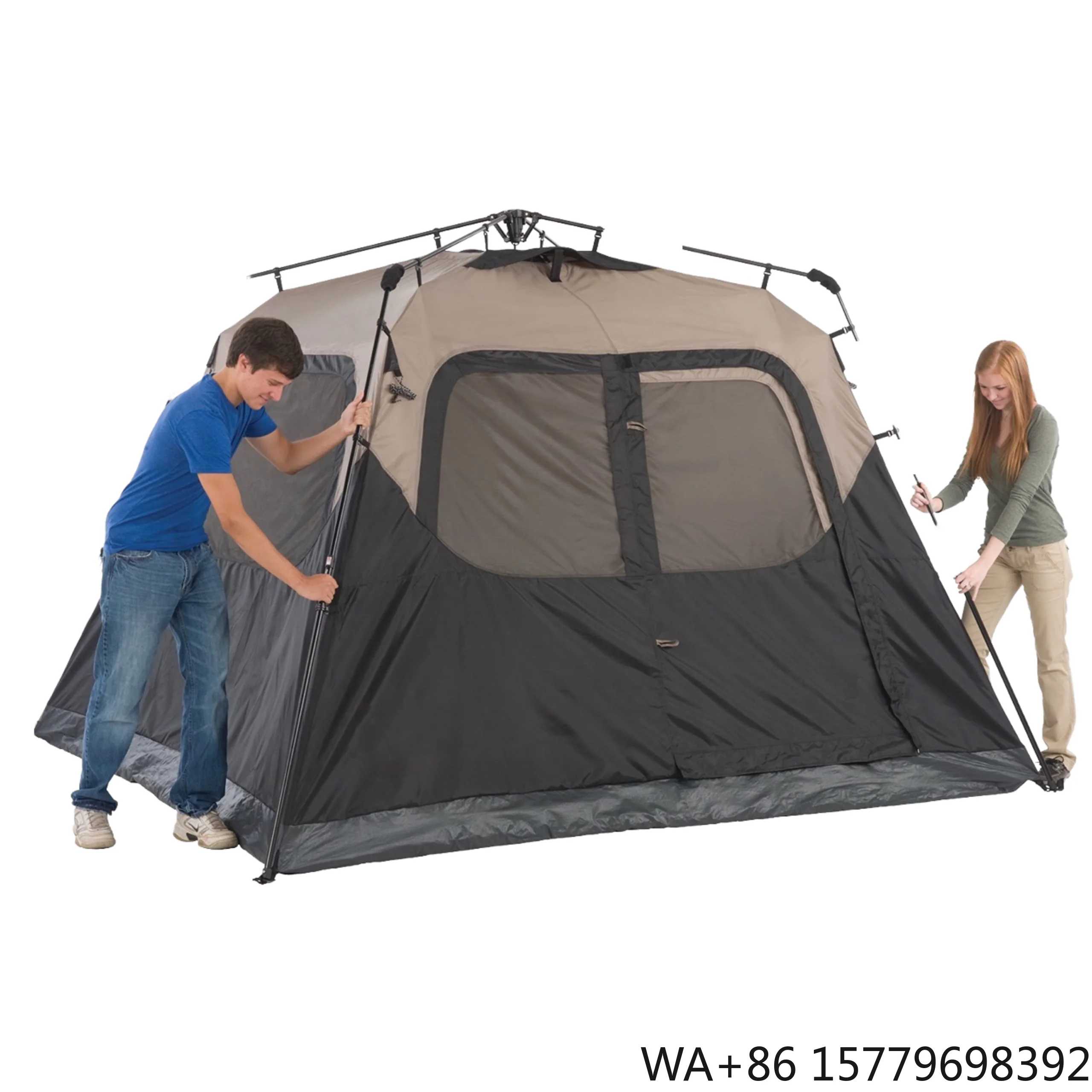 Glamping Family Camping 2 Persons Straight Bracing Type Four-season Double Layer Nylon 2000-3000mm Waterproof Lightweight