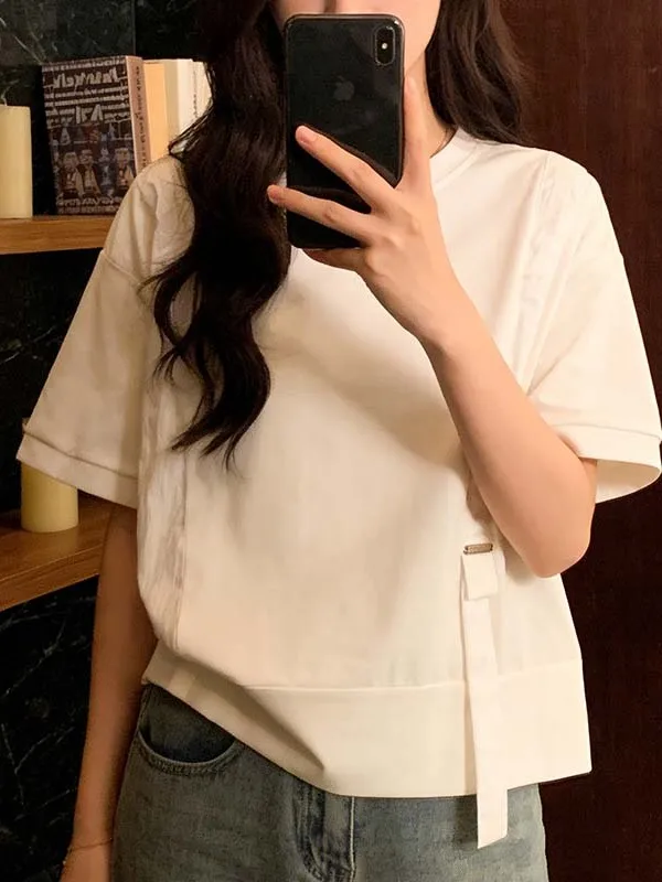 

Summer New Style Large Size T-Shirt Korean Design Sensation Fashionable Color Block Short Sleeve Slimming Effect City Commute