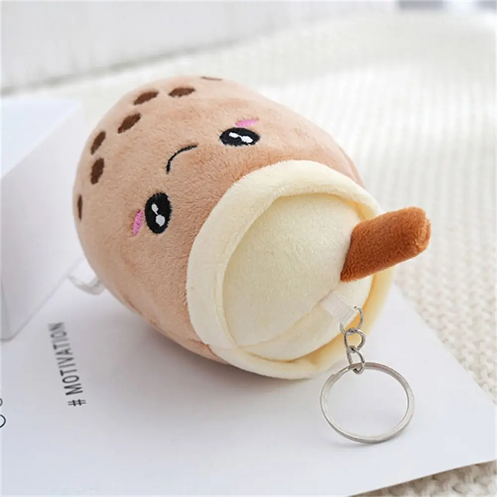 Stuffed Boba Bubble Tea Keychain Fruit Tea Plush Doll Boba Doll Plush Toys Soft Cartoon Milk Tea Keyring Backpack Decoration