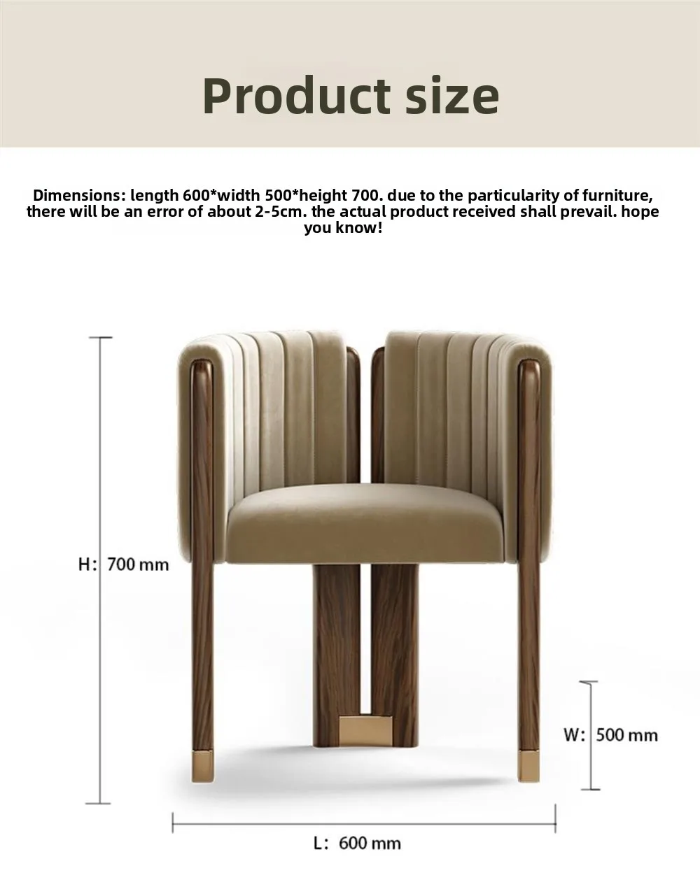 #Modern Solid Wood Accent Chair Camel Velvet Upholstered Arm Chair Lounge Leisure Chair For Home Hotel Furniture