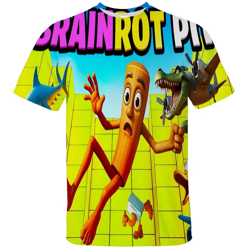 New Brr Brr Patapim T Shirt Funny Italian Brainrot Meme Graphic T-shirt Men Women Summer T-shirts Kids Tops Streetwear Baggy Tee - view 6