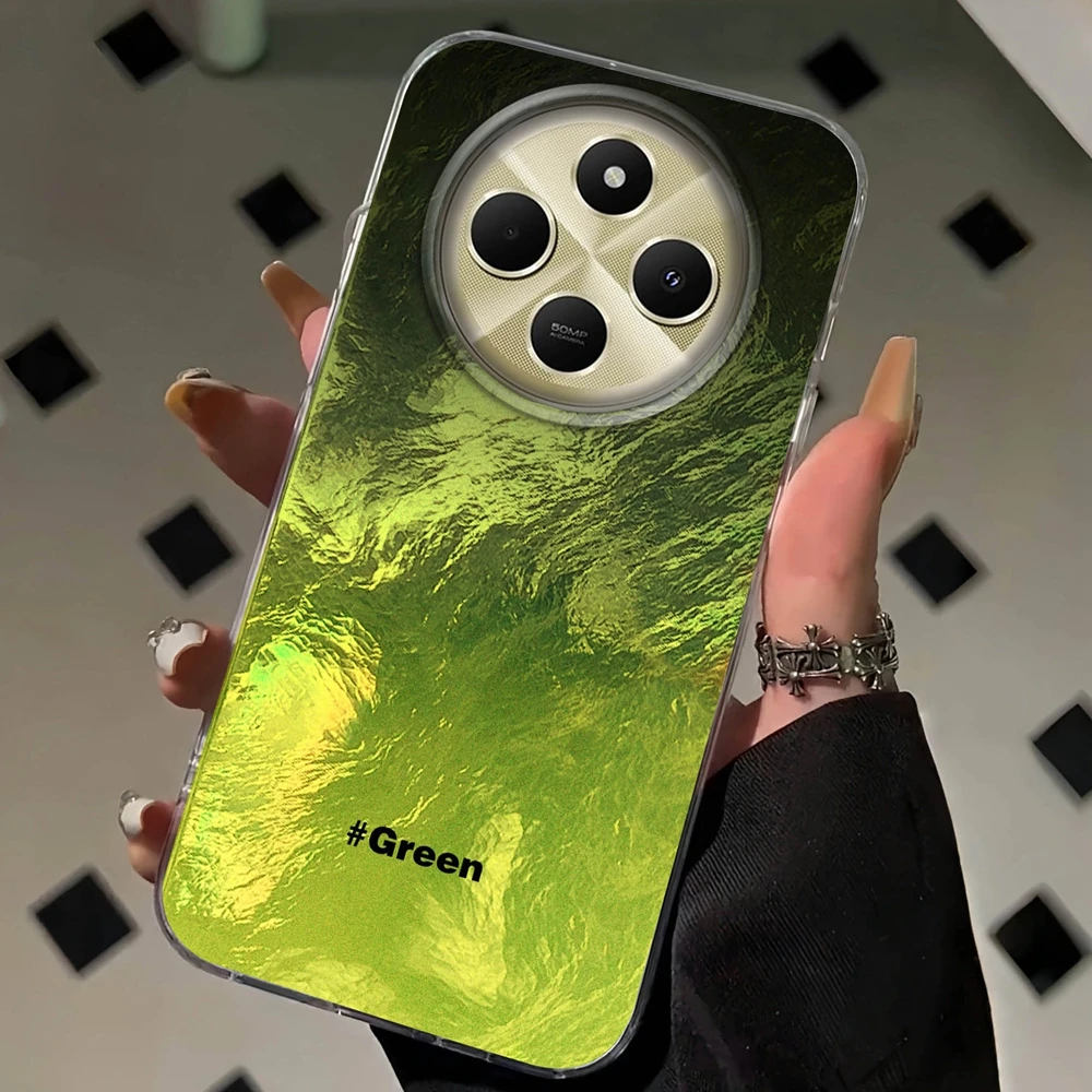 Nero Verde Sfumatura Glacier Texture Cassa Del Telefono Per Xiaomi Redmi 15C 14C 13C Nota 15 14 13 12 11 10 9 8 Pro A3 A2 A1 copertura