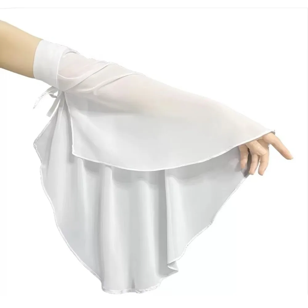 Luxurious Sunscreen Long Tulle Sleeves Breathable Thin Detachable Sleeves Chiffon Sheer Bridal Gloves Wedding Party
