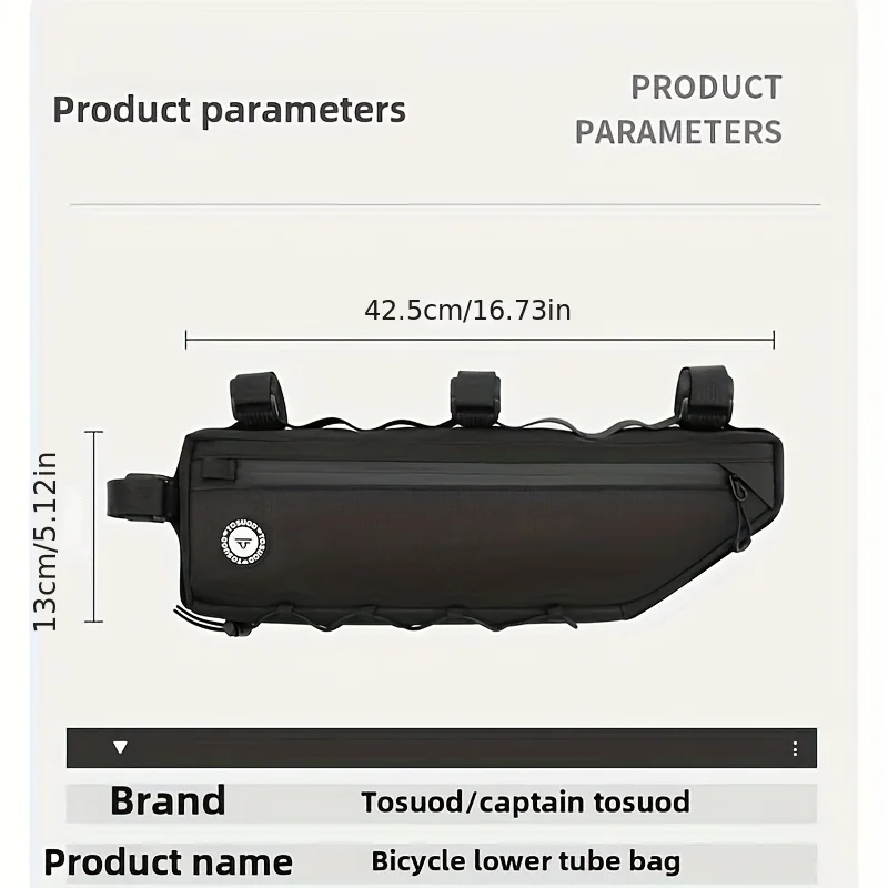 TOSUOD Wasserdichte Fahrrad-Down-Schlauchtasche, große Öffnung, praktische Fahrradtasche für Rennräder und Mountainbikes – Detail 2