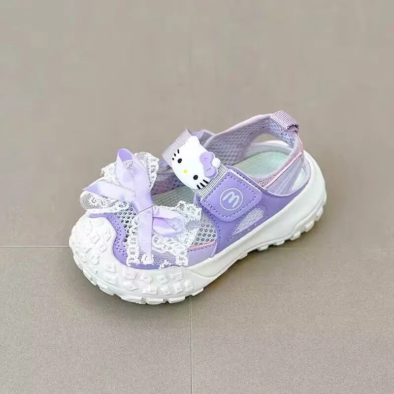 Sepatu Putri Ins Anime Sanrio Kawaii Hati Feminin 2025 Hadiah Sandal Olahraga Anak-anak Bersol Lembut Mode Lucu Musim Panas Baru