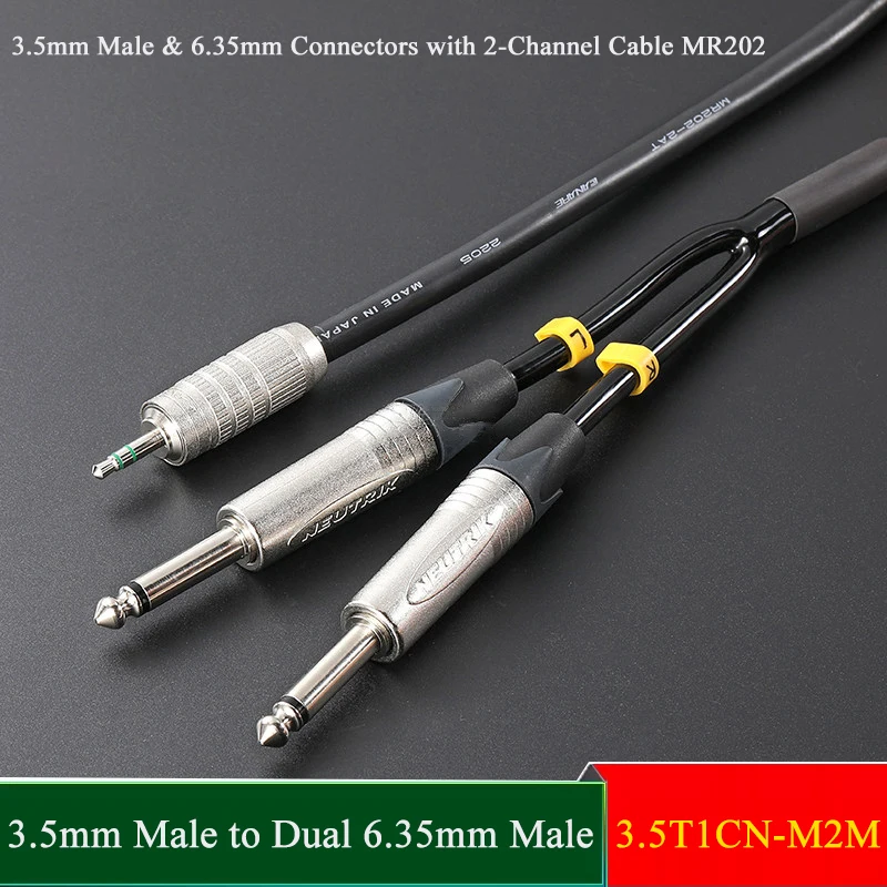 3.5mm to Dual 6.35mm Audio Cable NP2X Unbalanced Stereo 2-Channel TS Male 0.5m-50m