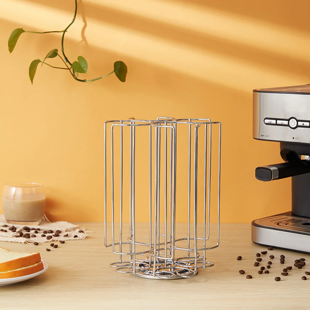 ABKJ-Simple Style Rotating Capsule Coffee Pods Holder Storage Rack For 32 Tassimo Capsules