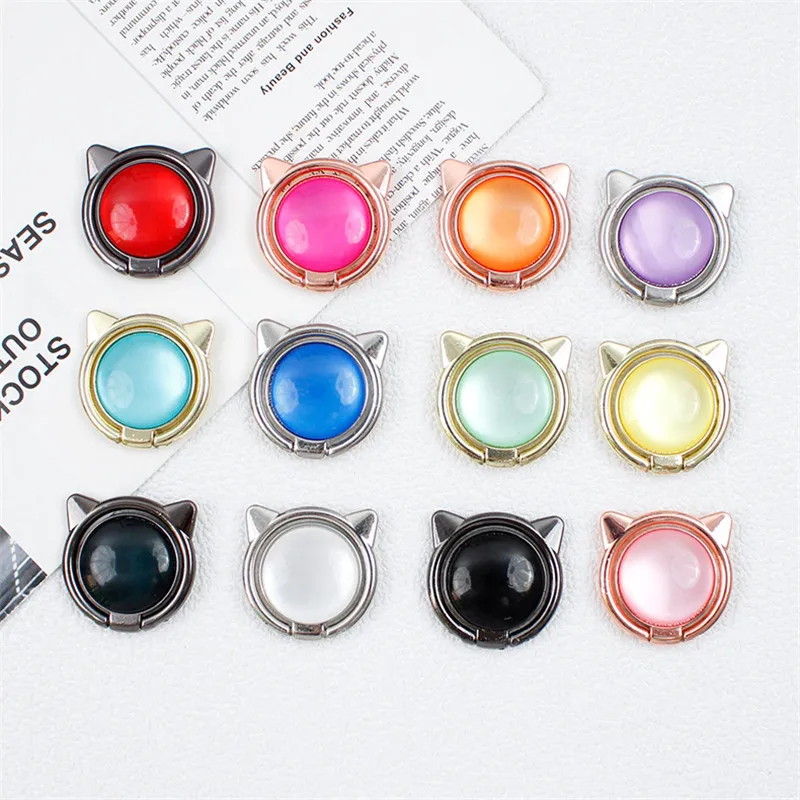 

Металлический держатель в виде кошки со стразами, подставка для телефона, держатель на палец, складная ручка, держатель для мобильного телефона с кольцом-сумочкой