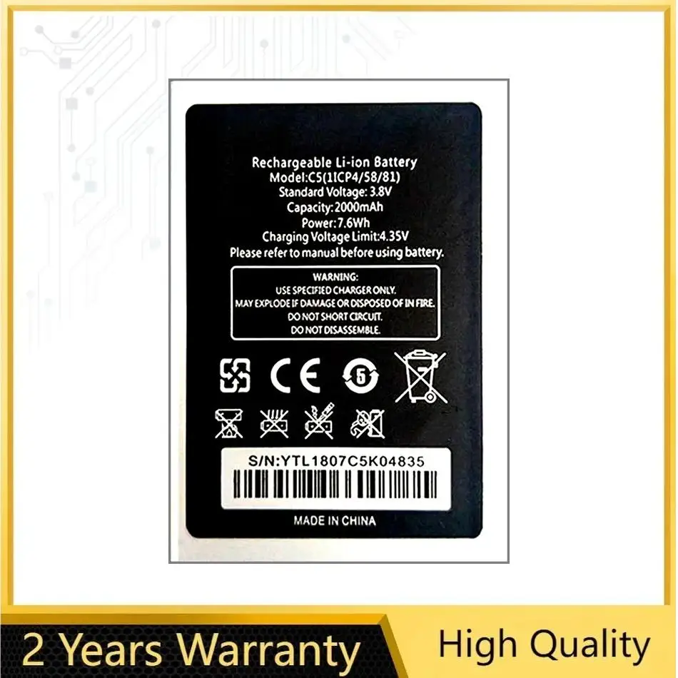 

Прочная аккумуляторная батарея для мобильного телефона C5 для Oukitel Pro 2000Mah