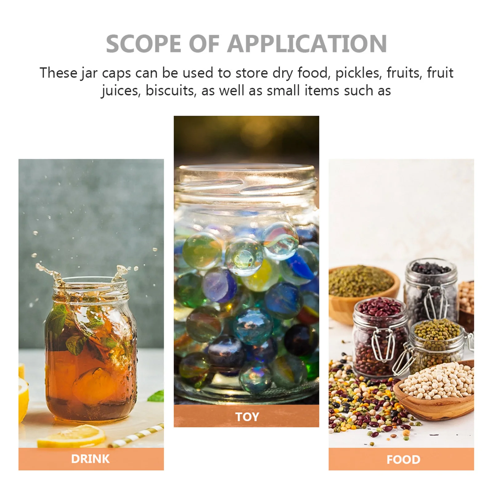 

24pcs Tinplate Lids Bands Mason Jar Split-Type Cover Rings Rust-Resistant Dishwasher Safe For Food Storage