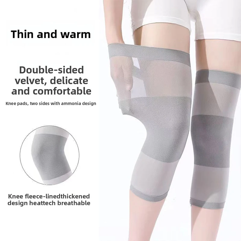 Gris aire acondicionado habitación Invisible dejar sin rastro Protector de pierna Protector de rodilla verano mujeres delgadas calidez de las articulaciones rodilla