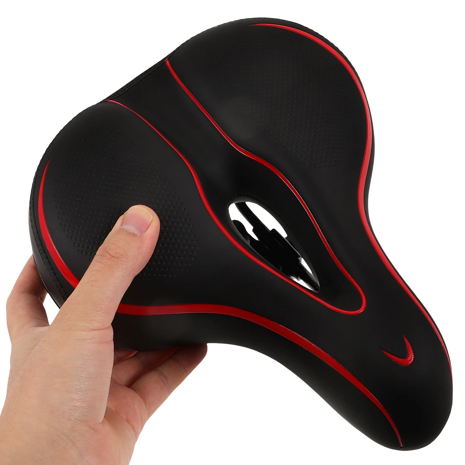 

Hollow Absorption Bike Red Thickened Broaden Cushion Shock Absorption Outdoor Mountain Bike Seat Taillight