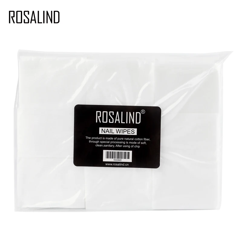 ROSALIND 900PCS/Lot Lint Free Napkins Nail Degreaser Soft And Sanitary Nail Polish Remover Wipes Cotton Degreasing Nail Art Tool