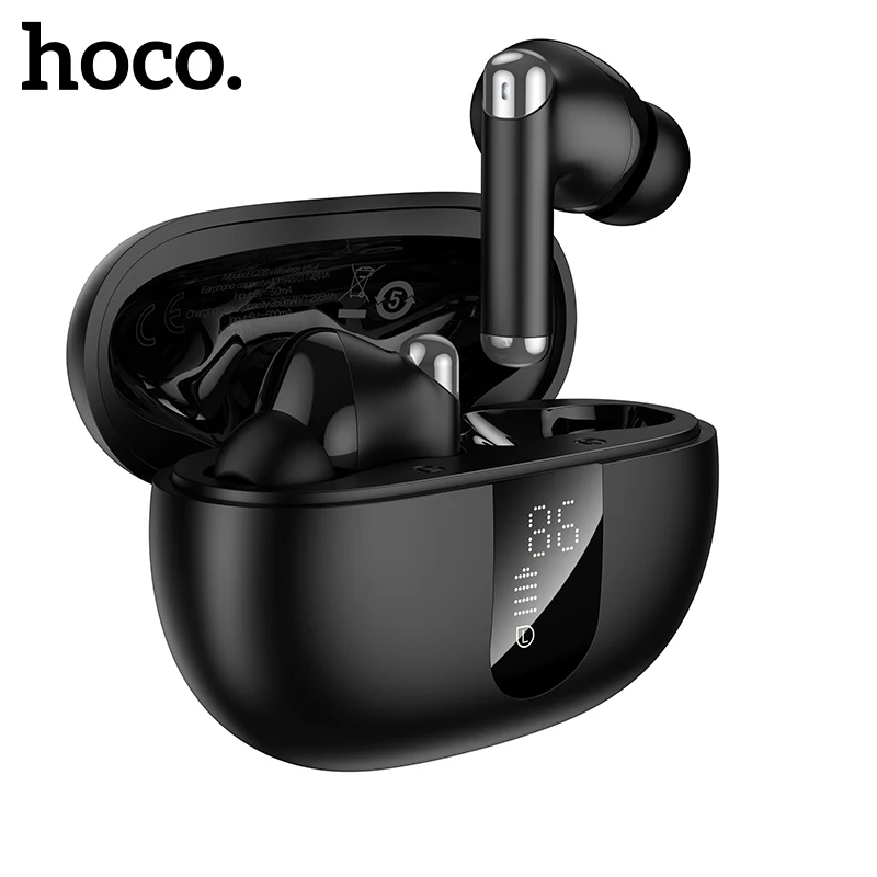 

HOCO ANC Noise Cancelling TWS Wireless 5.4 Earphones LED Digital Display Charging Box Support Dual Connect Music Sport Earbuds