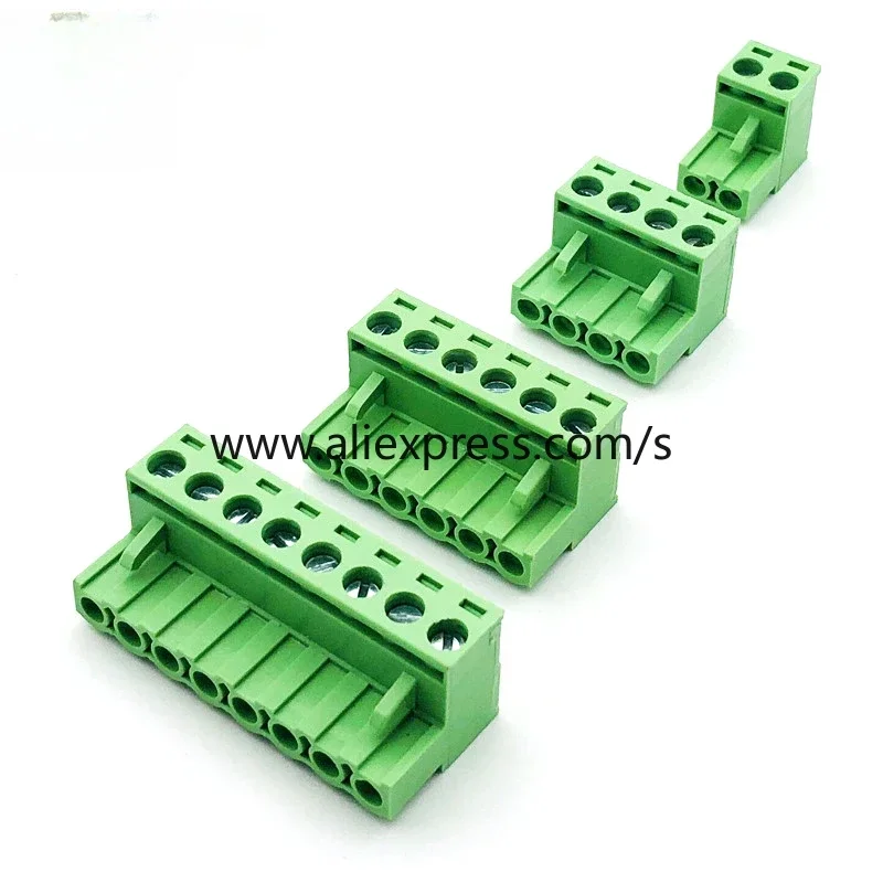 1set 2EDG 5.08mm Rail Mounted Plug-in Terminal Block Connector 2EDG 5.08mm2P 3P 4P5P-24Pin Screw Free Guide Rail Docking KD Plug