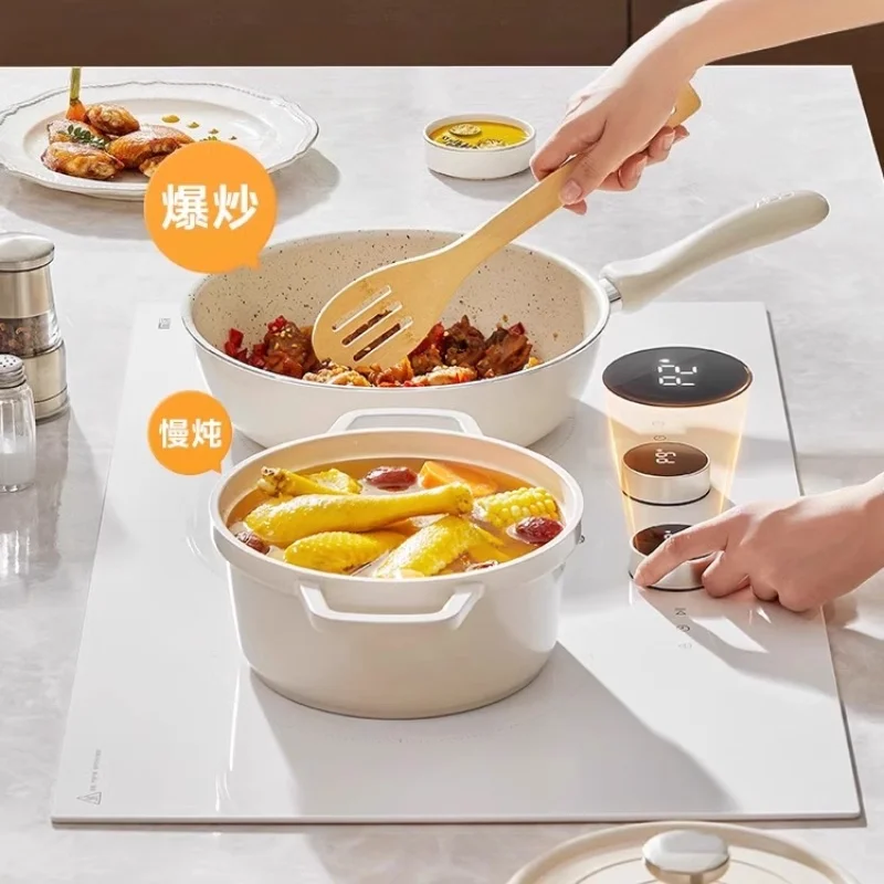 

Бытовая индукционная варочная панель с двумя конфорками, встроенная мощность 3500 Вт, водонепроницаемая многофункциональная электрическая плита с таймером