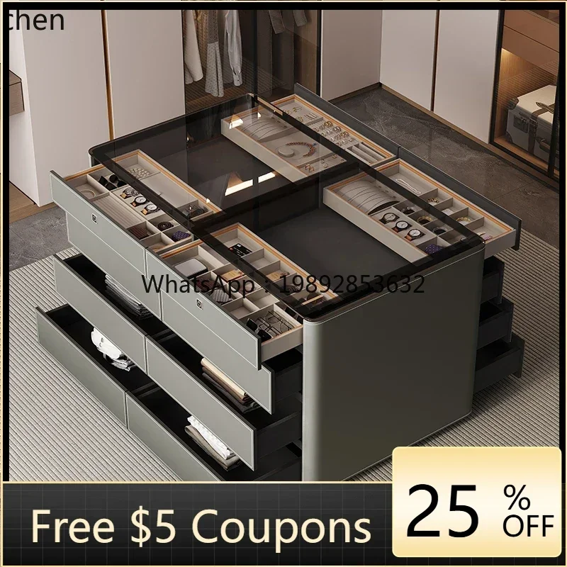 

GZ cloakroom mid-island cabinet bedroom storage locker floor-to-ceiling jewelry cabinet with fingerprint lock