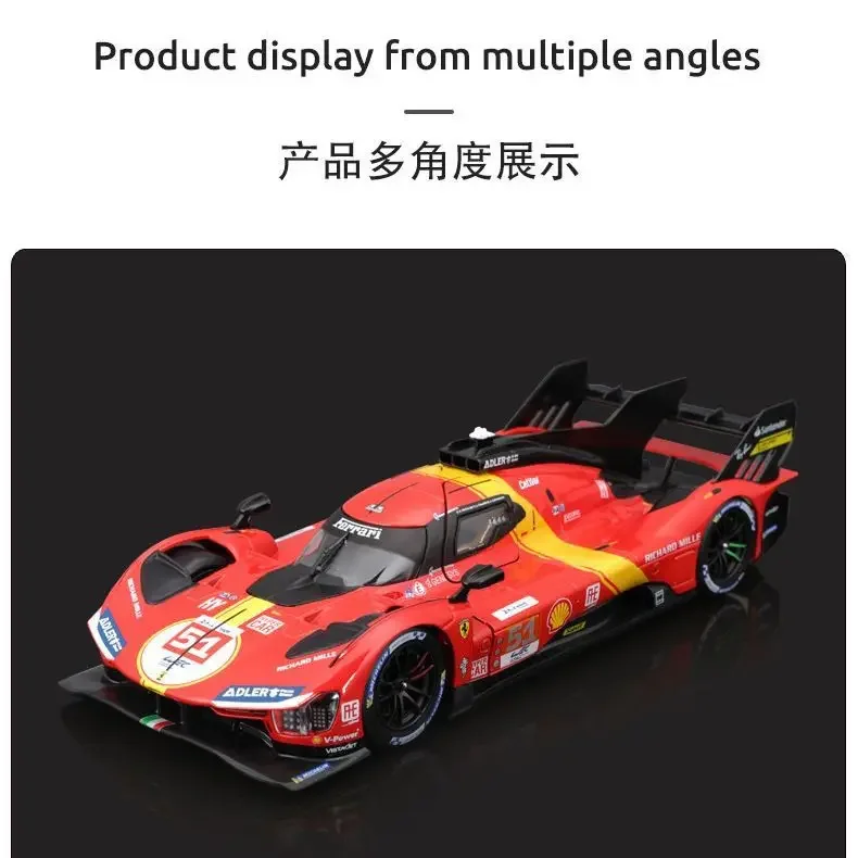 Higher Than The United States 1:24 Ferrari 499P Model Alloy Simulation Car Model Le Mans Racing Model Collection Ornaments