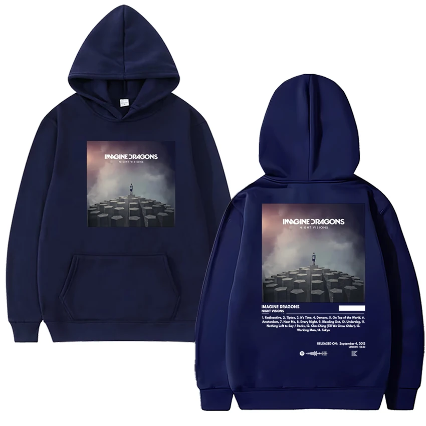 Imagine Dragons Night Visions Album Poster Double Sided printed Sweatshirt Men women vintage streetwear Unisex Fleece pullovers