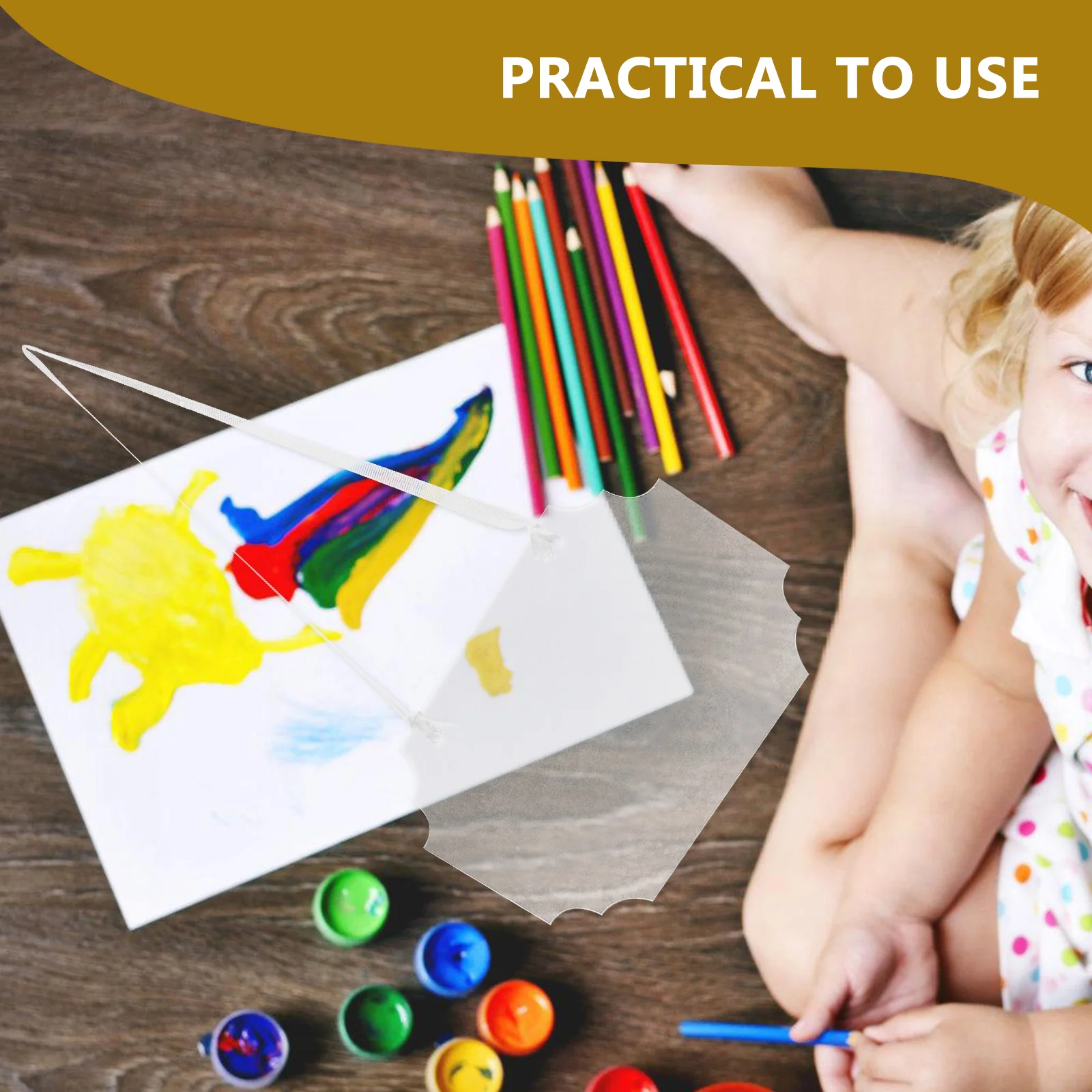 3 قطعة علامة معلقة من الأكريليك الفارغ الشفاف، لوحات علامات رسائل ذاتية الصنع لمتجر المنزل والمكتب متعدد الوظائف #5