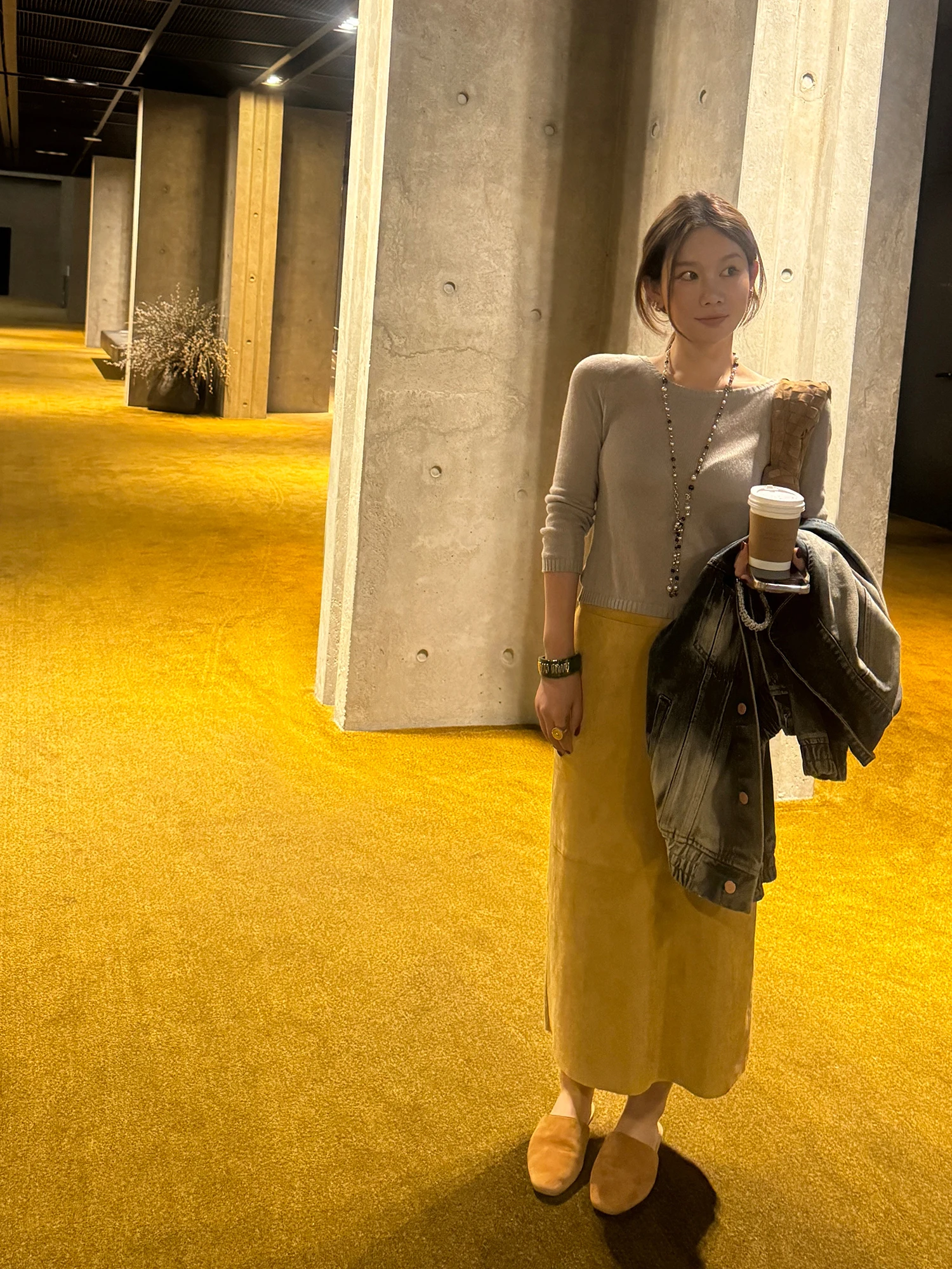 

WXLSTUDIO 0929 Vivaldi Autumn 00 — вязаный свитер из хлопковой пряжи, на одно плечо, круглый вырез, корейский стиль, удлиненный, стандартной длины