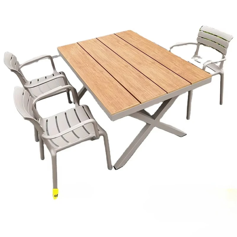 Modern four-piece outdoor waterproof sunscreen anti-corrosion table and chair set courtyard balcony garden leisure