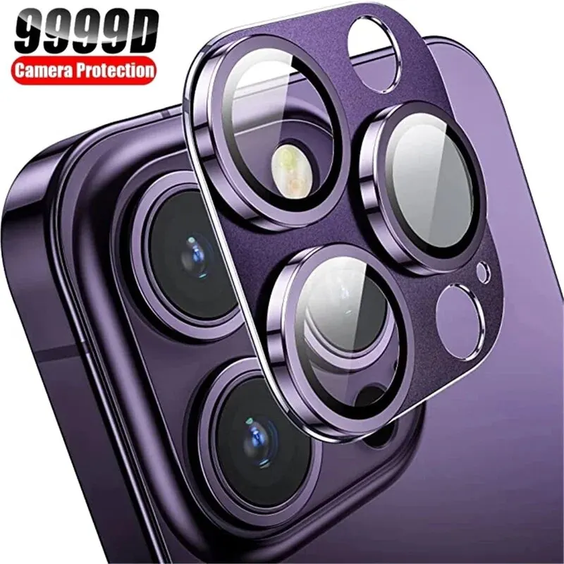 Camera Lens Protectorfor iPhone 11 15 14 12 13 Pro Max Titanium Metal Camera Cover Screen Metal Glass For iPhone 14 15 Pro MAX