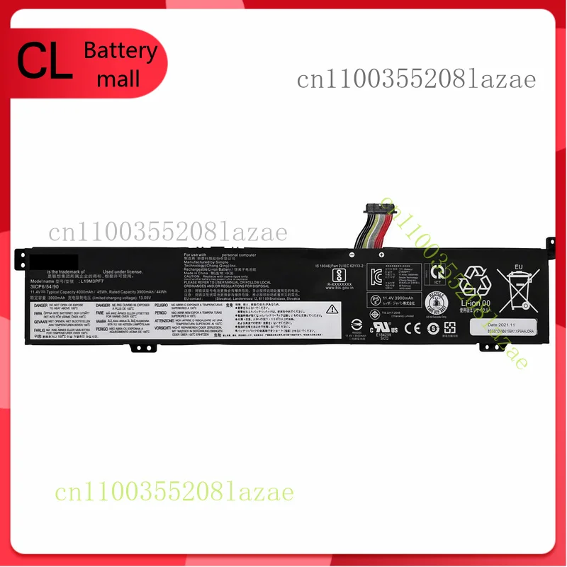

new 11.4V 45Wh L19M3PF7 L19M3PD9 Battery For IdeaPad Gaming 3i 3-15ARH05 L350