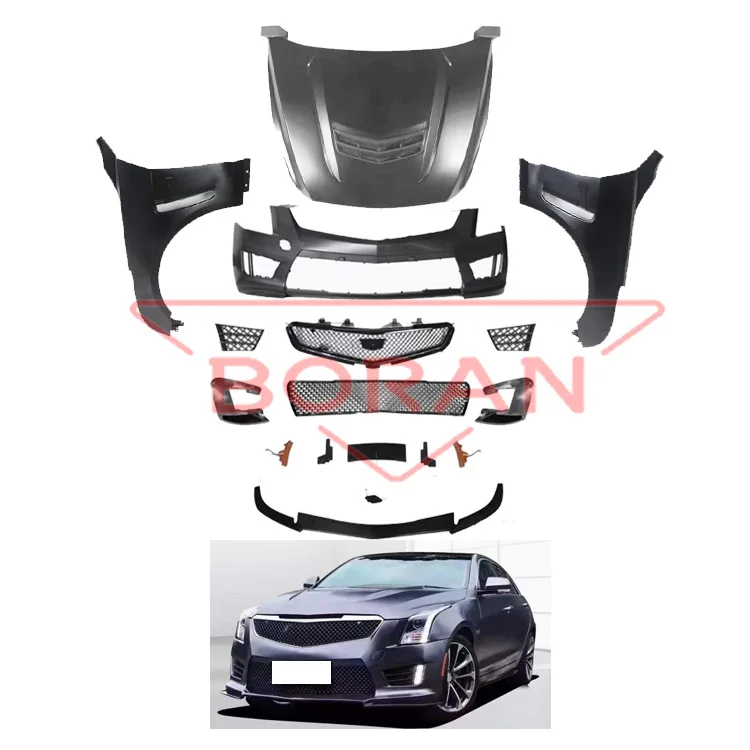 

Upgrade to ATS-V Model Include Front Bumper Assembly with Grille and Front Lip Hood Fender Body Kit for ATS 2014-2019
