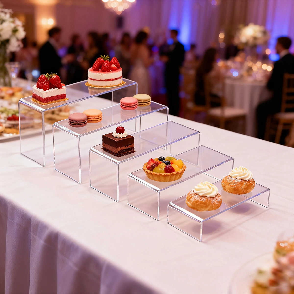 5pcs Acrylic Dessert Display Stand Durable U-shaped Display Stand Suitable for Weddings Parties Cupcakes Candies Home Jewelry - view 3