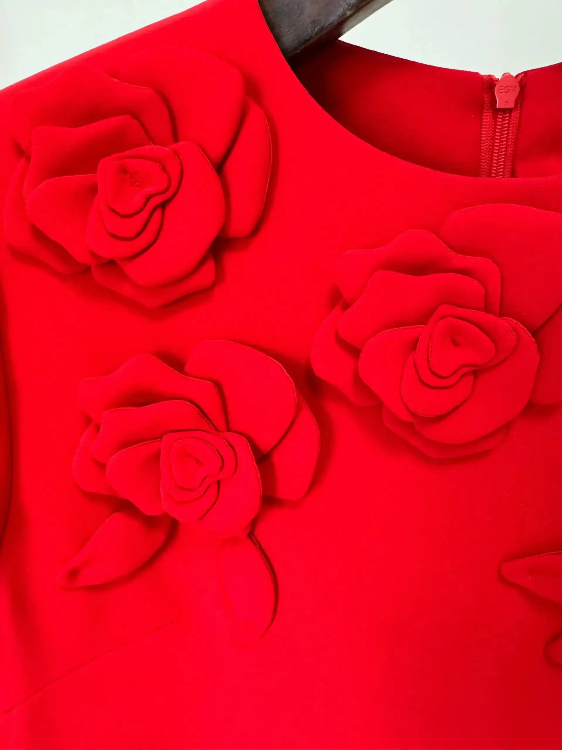 HIGH QUALITY Newest Fashion 2025 Designer O-Neck Short Sleeve Flowers Appliques Mini Dress For Women