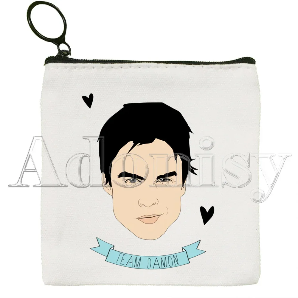 Damon Salvatore The Vampire Diaries Chronicles Vampiricas Cartoon Printed Canvas Bag Design Canvas Simple and Storage Bag