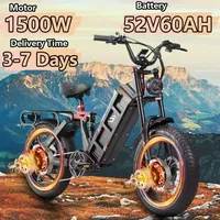 eAhora-Juliet II Electric Bike 1500W Engine 52V60AH Electric Bike Double Hydraulic Brake 20*4.0 Inch Fat Tire All-terrain E-bike